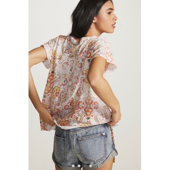 Anthropologie Pilcro Swing Tee Faded Red Boho Print NEW Women’s Size XS ANTHRO - Picture 4 of 8